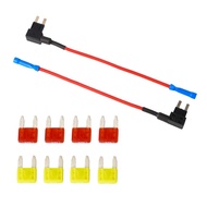 Mini Blade Fuse Holder Fuse with 10A, 20A - Tap 12V Car Add-a-Circuit Fuse TAP Adapter with Mini Bla