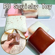 PU Toast Squishy Toy Squeeze Toy Squishy ​​soft and Sticky Boxed Toast-shaped Slow Rebound Toy PU De