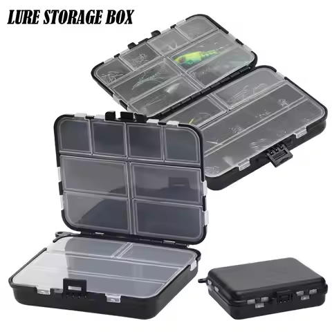 Fishing Tackle Bait Storage Boxes Portable Double Sided Fishing Parts Storage Bait Box Mini Utility