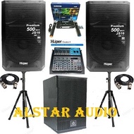 paket sound system huper js10 subwoofer 12 inch mixer huper 4 channel