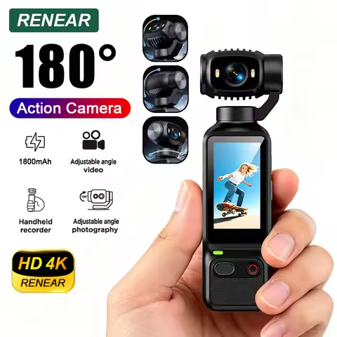 HD 4K Action Camera 180 Degree Rotatable For Vlog YouTube Tiktok Girls Record Life Video Recording E