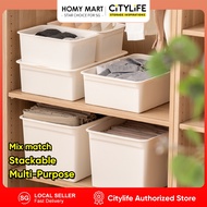 Citylife Stackable Storage Box 5L/21L Large Storage Boxes Cabinet Organizer Plastic Storage Box