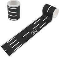 ZZLZX 2PCS Plain Highway Tape Black Residue Free Highway Track Tape Car Train Curve Stickers Birthda