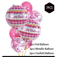 ▵ ♞,♘Agar.shop 7pcs Happy Birthday Foil Balloon Set Birthday Party Deco