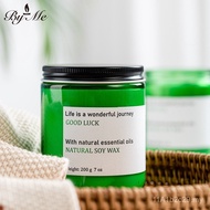BYME Lilin Wangi Botol Hijau DIY Buatan Tangan Lilin Soya Tanpa Asap Hiasan Bilik Tidur Kreatif Lili