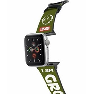 漫威 我是格魯特樹人十字壓紋牛皮革Apple Watch真皮錶帶1-8,SE