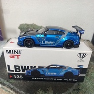 Mini GT LB*Works Nissan GT-R LB Works Livery-Blue Loose (Free Protector)