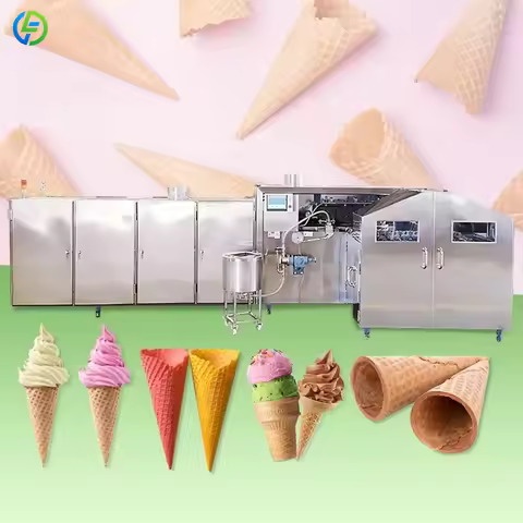 Customized Automatic Crispy Egg Roll Waffle Cone Maker Machine Production Line Ice Cream Cone Maker 
