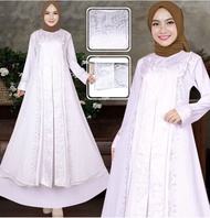 Abaya putih Mewah Lebaran/Abaya turkey putih full bordir M.L.XL.XXL Abaya Kaftan arabian Baju wanita