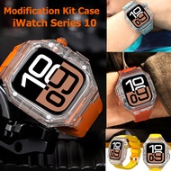 Transparent Modification Kit For IWatch 46mm 42mm Bracelet Strap+Case For iWatch Series 10 46mm 42mm