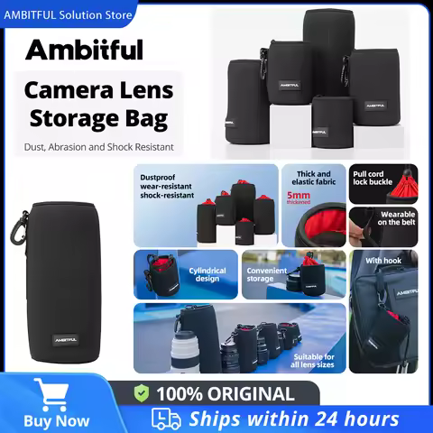 AMBITFUL for yongnuo 7artisans VILTROX Camera Lens Bag Drawstring Bag for Canon Sony Nikon DSLR Came