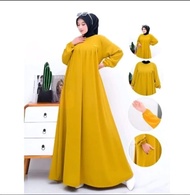 LAURA FUJI DRESS GAMIS DASTER TANIA JUMBO MLXLXXL SEMATA KAKI CRINKLE PREMIUM LENGAN PANJANG GAMIS B