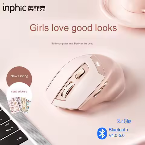 inphic Wireless Mouse Mause 2.4G Optical USB Silent Mouse Ergonomic Mice Wireless For Laptop PC Comp