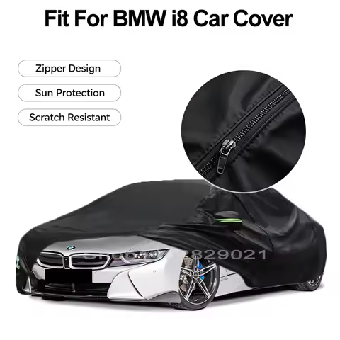 Zipper Door Waterproof Car Cover For BMW i8 Windproof Dustproof UV Protection All Weather Auto Prote