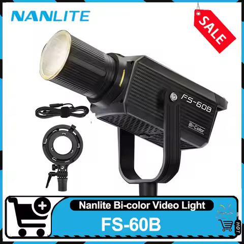 Nanlite FS-60B 2700-6500K 60W Spotlight Bi-color LED Photography Fill Lighting for Live Streaming