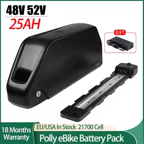 Polly 48V 25AH 24AH Ebike Battery Downtube 52V 25AH Electric Battery 40A BMS Original 21700 Lithium 