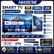 Hiaocse Smart TV 32/43/50/55/65/75inch 4K LED TV Android 14.0 Digital TV UHD WiFi YouTube Netflix
