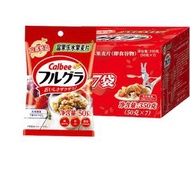 卡樂比（Calbee）即食燕麥片 原味水果麥片 50g*7 獨立小包 營養早餐 沖飲代餐零食