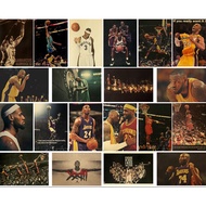 NBA Star Series Poster Nostalgic Retro Kraft Paper Poster Building Dormitory Decorative Painting Sti