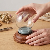 Snow Globe Kit Empty Glass Water Globe with Wooden Base Snow Globe Making Kit for Kids Adults Craft 