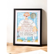 Work Display Frame Certificate Frame Children Painting Photo Frame Perforation-Free Watercolor Photo