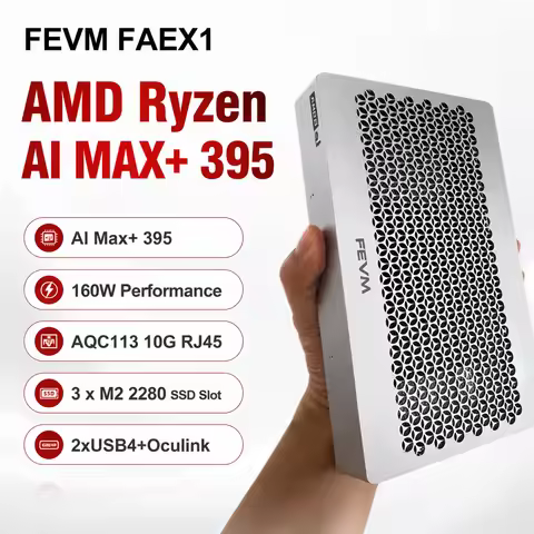 SZBOX FEVM FAEX1 AMD Ryzen AI MAX+ 395 AI Mini PC Windows 11 LPDDR5 128GB 2TB SSD WiFi7 BT5.4 Dual U
