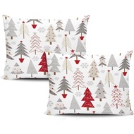 Set of 2 Throw Pillow Covers Pillow Case Standard Size 20x26 inch Christmas Tree Holly Snowflakes De