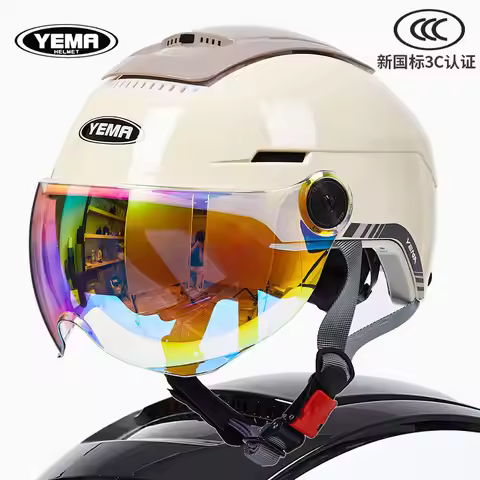 YEMA Electric Motorcycle Helmet Men's Summer Sun Protection Battery Car for Women's Four-season Univ