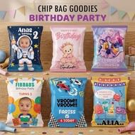 Custom Chip bag murah chip bag birthday goodies party kanak/budak Chipsbag sahaja tanpa isi / goodie