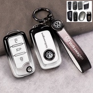 Gradient Transparent Car Key Case For Volkswagen Golf MK6 MK7 Jetta Polo Vento Golf 8 Tiguan MK2 Pas