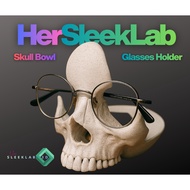 HERSLEEKLAB 3D PRINTED SKULL BOWL & EYEGLASSES HOLDER I KEYS & JEWELRY ORGANIZER TRAY I GIFT IDEAS