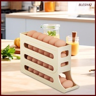 [Blesiya2] 4 Tier Egg Tray Holds 30 Eggs, Refrigerator Egg Holder, Automatically Keeps