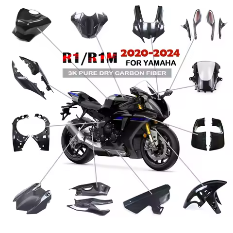 Motorcycle Fender Frame Cover Fuel Tank Guard Side Panel Fairing Kit 3K Carbon Fiber For YAMAHA R1 R