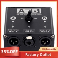 1 in 2 Out XLR Audio Switcher XLR Audio Source Switcher for Microphone Sound Card Mixer 2 Male XLR 1