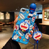 Samsung Galaxy S20 S20 Plus S20 Ultra S20 FE S21 S21 Plus S21 Ultra S21 FE S22 S22 Plus S22 Ultra Cute Cartoon Doraemon Phone Case (Including Stand Doll &amp; Lanyard)