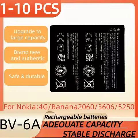 3.85V 1500mAh,BV-6A rechargeable battery suitable for Nokia 4G/Banana2060/3606/5250 mobile phone bat