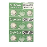[SG] SUNCOM AG2 SR726SW LR726 396 397 Alkaline Button Battery (6 Pieces)