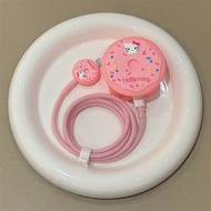 Pink Color Charger Protector Set 40W Charger Case Cable Protector Compatible with iPhone 40W Charger
