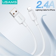 USAMS 2.4A Lightning Charging Cable For USB to Lightning Charge iPhone Cord USB Data Cable For iPhon
