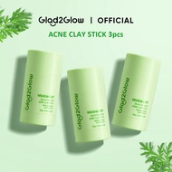 Glad2Glow 3pcs Mugwort Anti Pores & Acne Clay Stick Masker 25g Anti Wajah Blackhead Berjerawat Salic