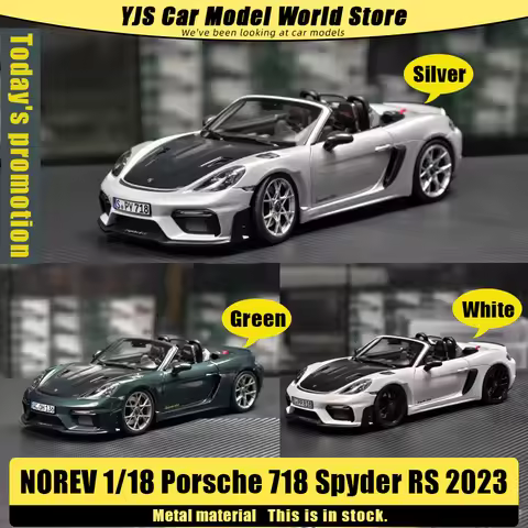 NOREV 1:18 Porsche 718 Spyder RS 2023 die cast model Car model Static decoration Holiday gift collec