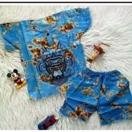 Setelan kaos barong anak khas bali / setelan baju barong anak