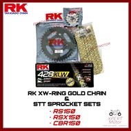 COMBO RK XW-RING TAMASHII 428 RS150 RSX150 RSX Carbon Steel Black Sprocket Sets Siap with rantai 132