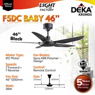 🔥FREE Shipping🔥DEKA KRONOS F5DC 56" Baby Fan 46" 5 Blade DC Motor 14Speed Remote Control Ceiling Fan with Light Kipas 风扇
