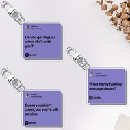 GANTUNGAN Olivia Rodrigo Keychain Spotify Lyrics | Spotify Olivia Rodrigo UV Printed Lyrics Keychain