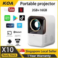 X10 Portable Mini Projector Android 10.0 2GB+16GB Mini Projector for Mobile Phones Full HD 1080P Home Theater Wireless Movie Projector WiFi 2.4G/5G BT4.0 4K Compatible HDMI/USB/AV/TV Projector Home Theater Projector