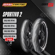 Aspira Premio Sportivo 2 80/90 90/90 90/80 100/80 120/70 140/70 150/70-14 Tubeless | Aspira Premio S