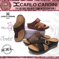 Well Design Carlo Cardini Ladies Comfort Wedges sandal Plus Size XXL Kasut Sandal Wanita Kaki Berisi