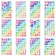 1 Set 12Pcs 12 Styles PET Plastic Drawing Painting Stencils Templates Rectangle Number 0-9 and Lette