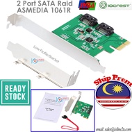 IOCrest 2 port PCIe SATA 6G Raid Controller Card High/Low Profile Bracket ASMedia ASM1061R IO-PCE106